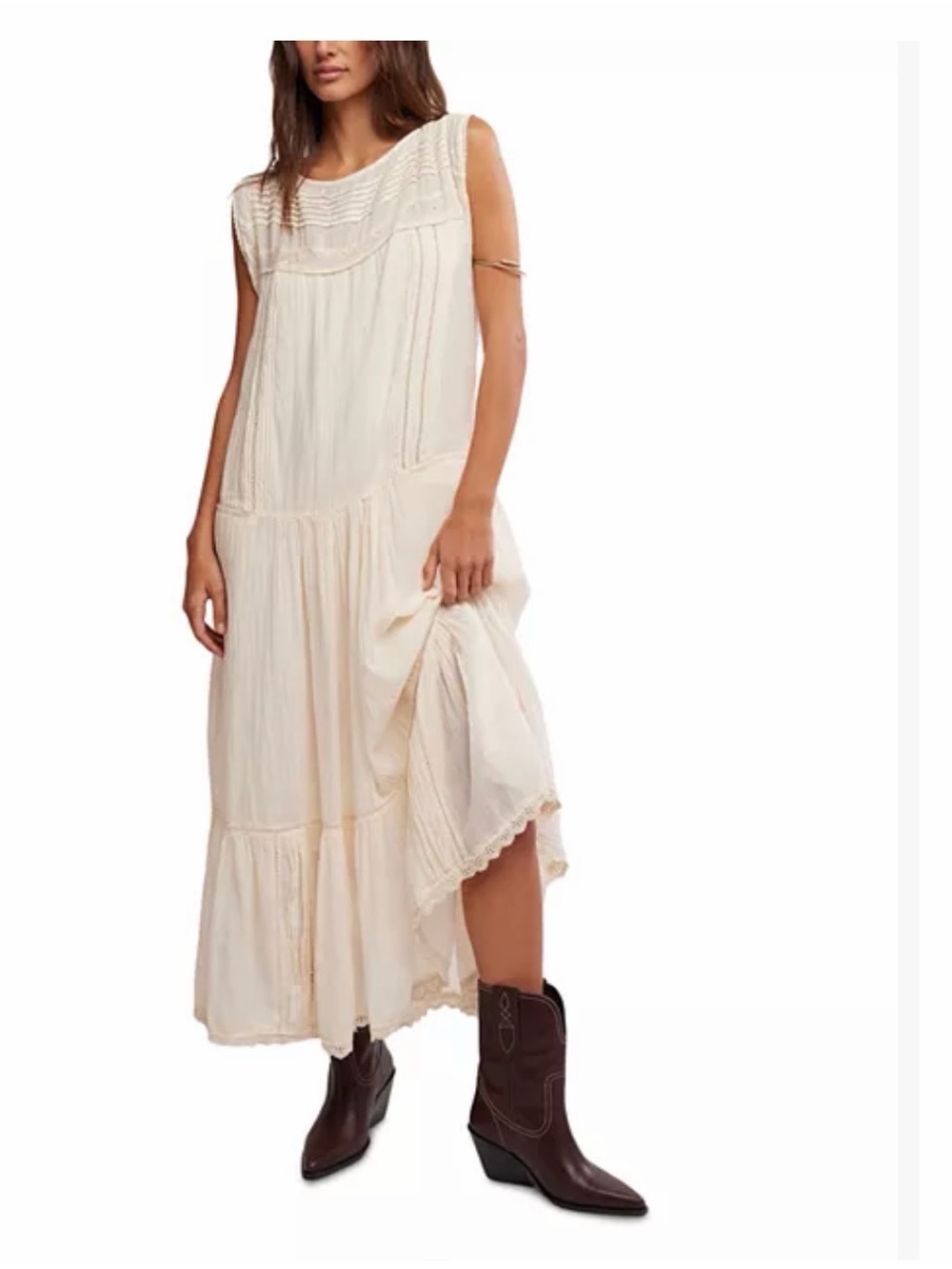 NWOT Free People Meadow’s Edge Maxi Dress in Tea Size Large